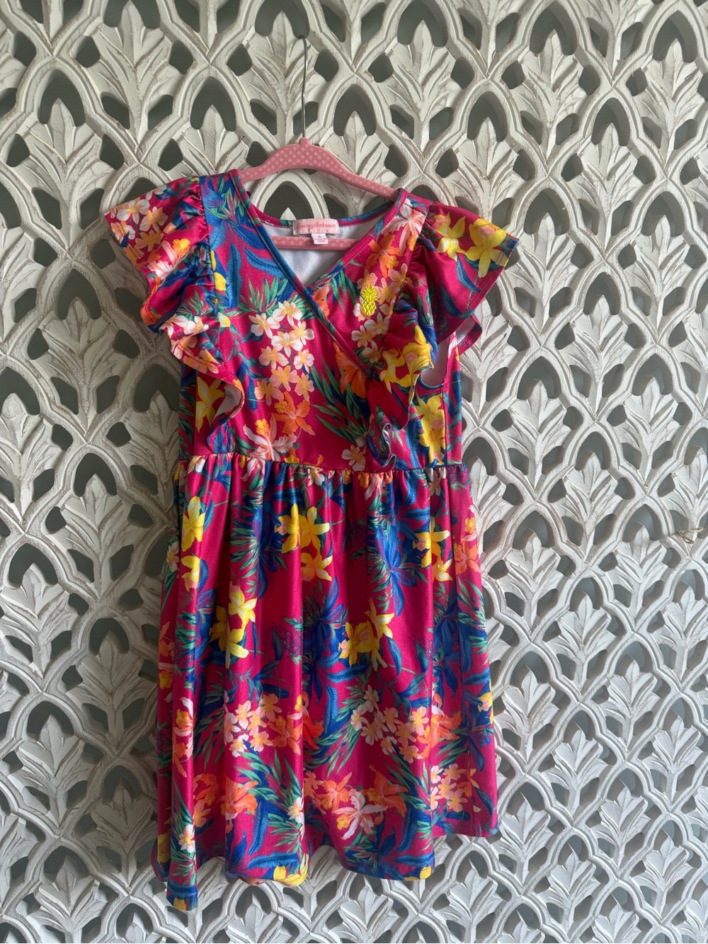 Tommy Bahama floral print ruffle sleeve dress size 6